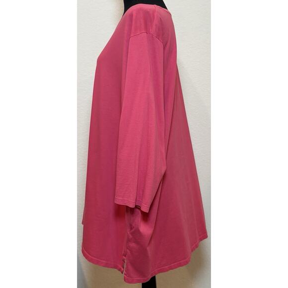 Lands’ End Hot Pink Knit Tunic 3/4 Sleeves Size 3X - Picture 2 of 4